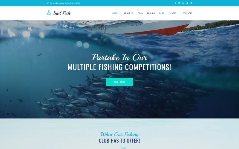 Sail Fish – Fishing Club Responsive WordPress Theme