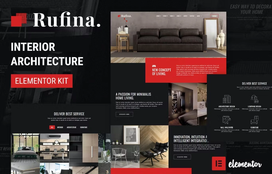 Rufina – Interior Architecture Elementor Template