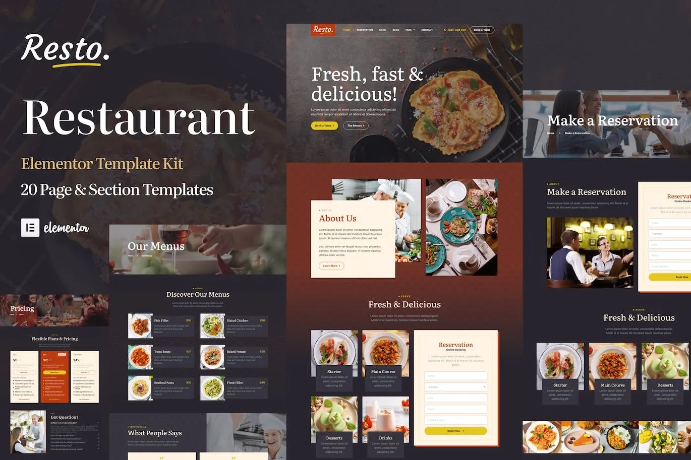 Resto. – Restaurant Catering & Cafe Elementor Template