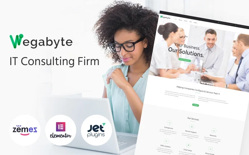 WegaByte – Elementor-based IT Consulting WordPress Theme