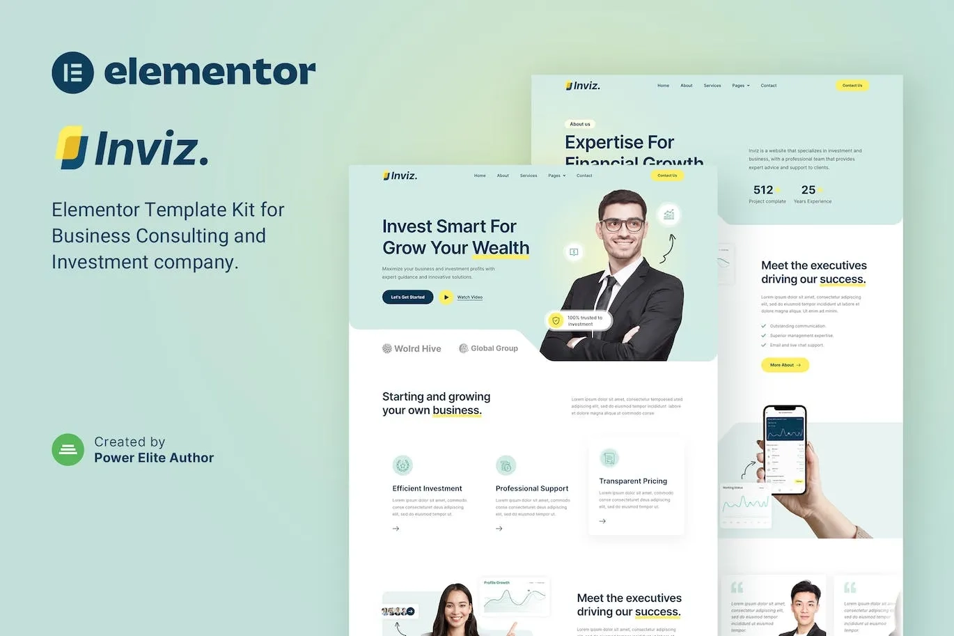 Inviz – Business Consulting & Investment Elementor Template