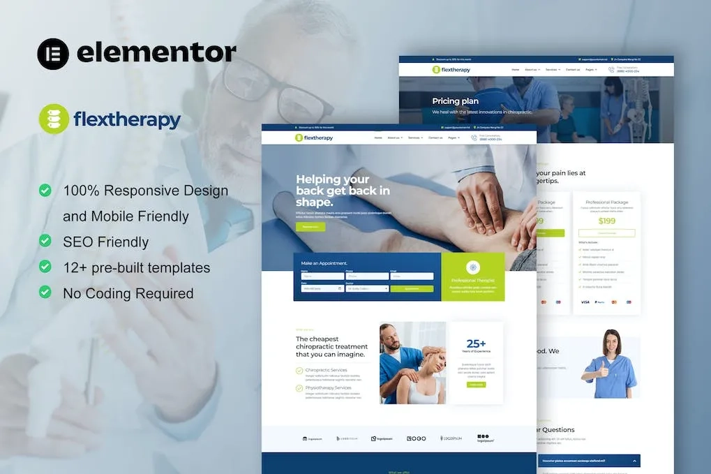 FlexTherapy – Chiropractic & Physiotherapy Elementor Template