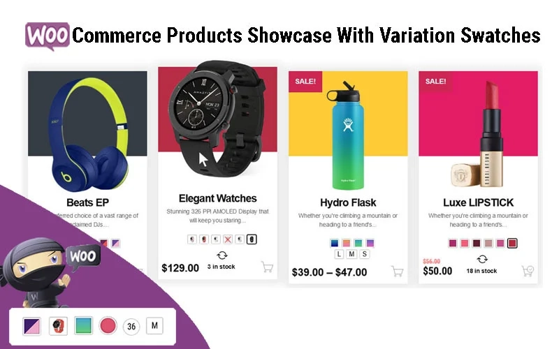 WooCommerce Products Showcase With Variation Swatches