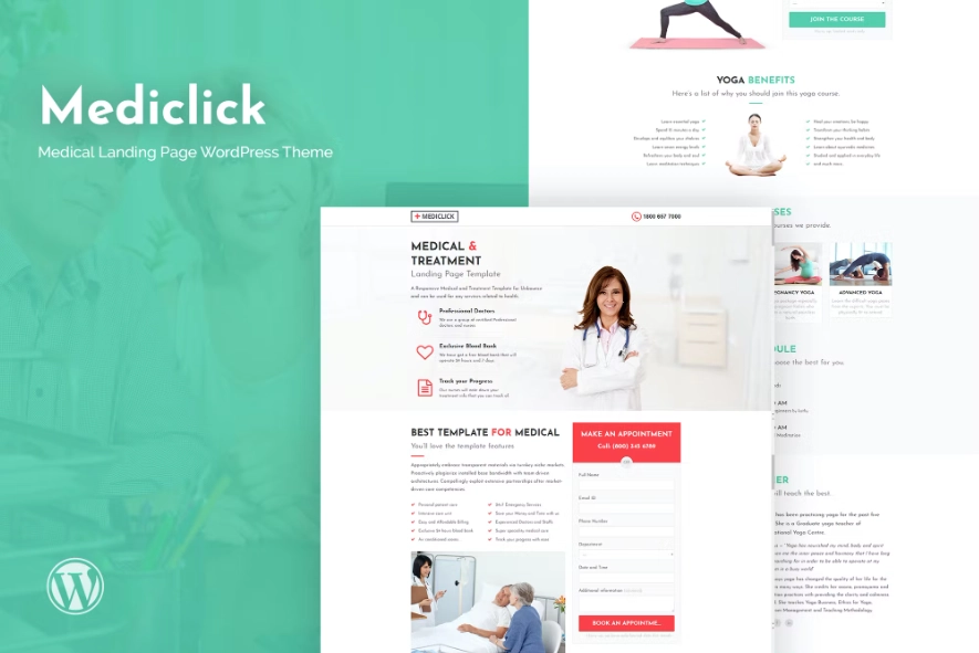 Mediclick – Medical Landing Page WordPress Theme