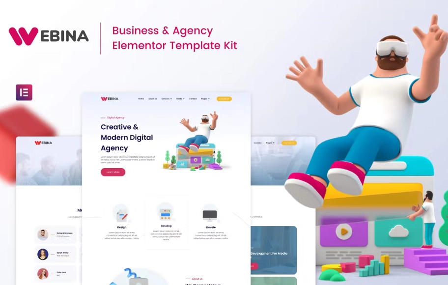 Webina – Business Agency & Startup Elementor Template