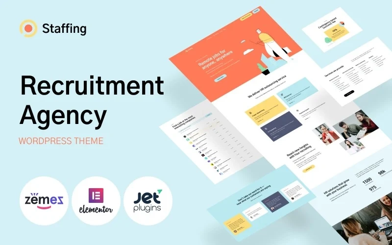 Staffing – Recruitment Agency Website Template WordPress Theme