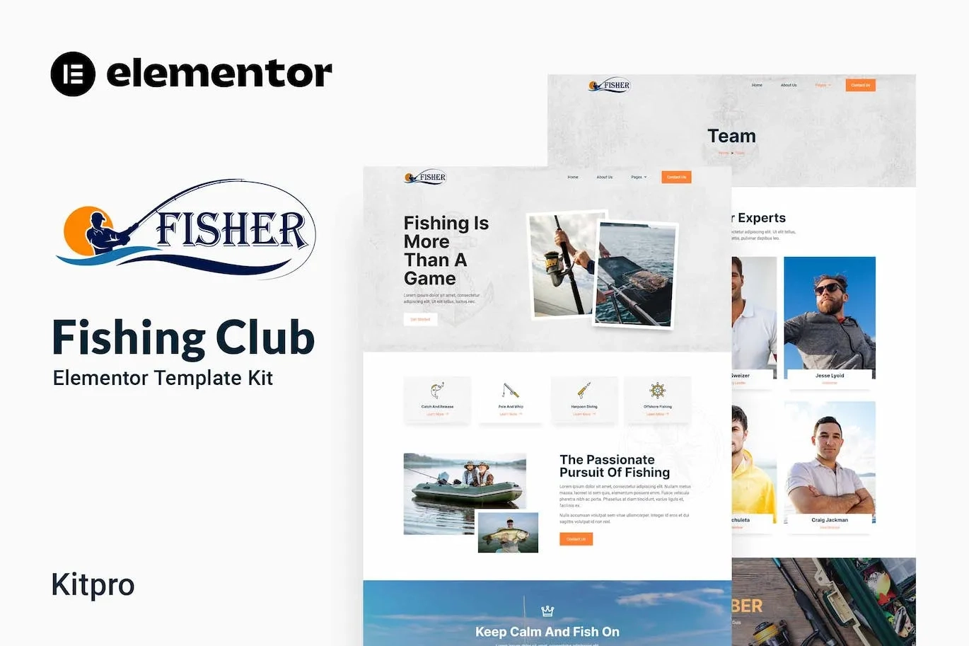 Fisher – Fishing Club Elementor Template