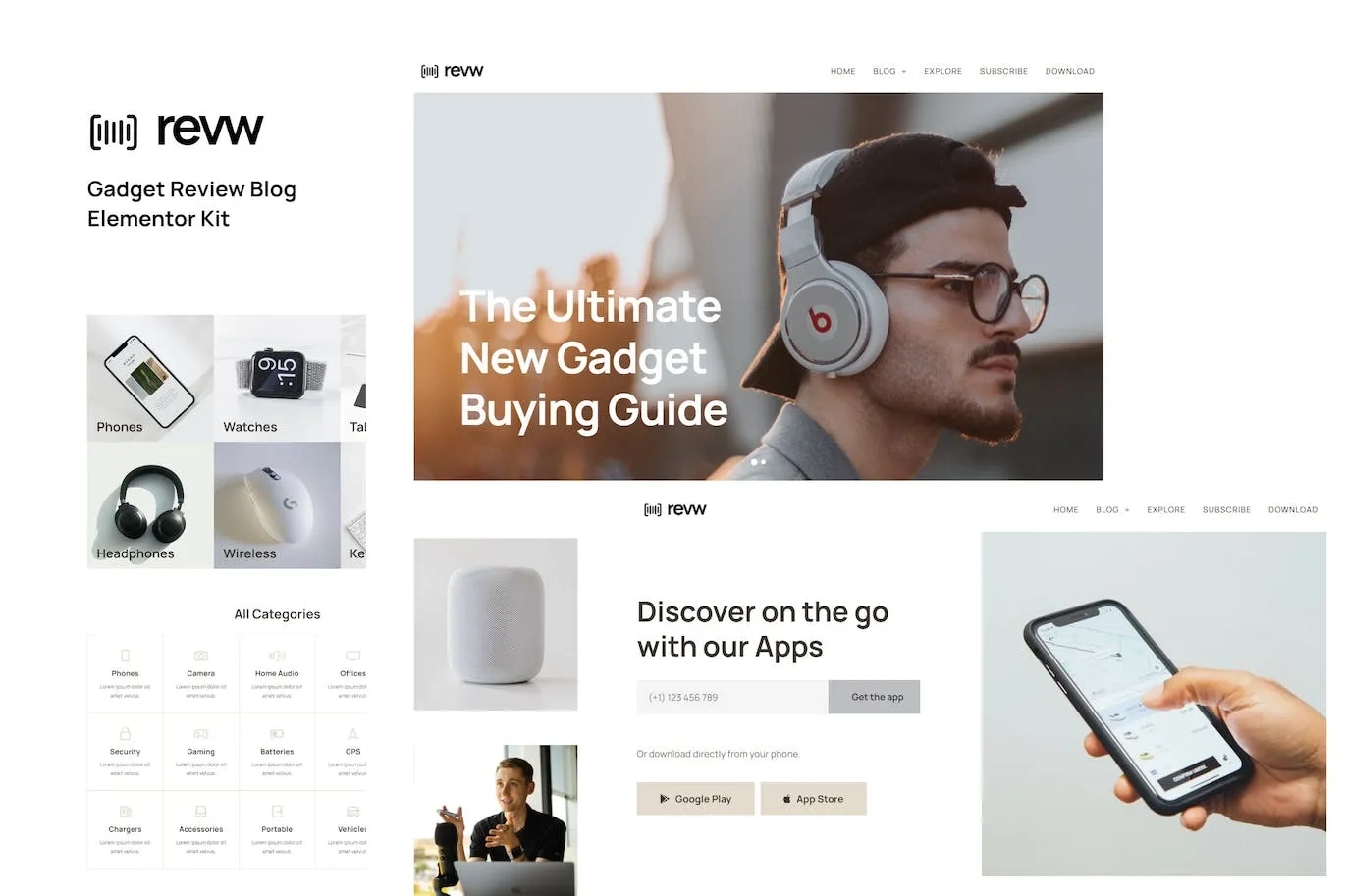 Revw – Gadget Review Blog Elementor Template