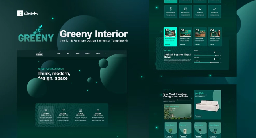 Greeny – Interior Elementor Template