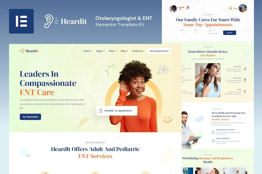 HeardIt – Otolaryngologist & ENT Elementor Template