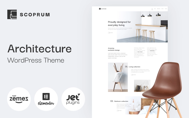 Scoprum – Furniture design for classy studios WordPress Theme