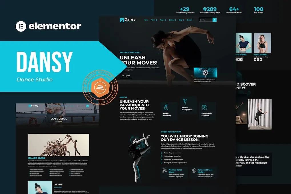 Dansy – Dance Studio Elementor Pro Template