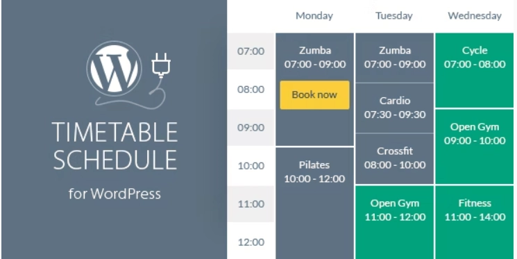 Timetable Responsive Schedule for WordPress