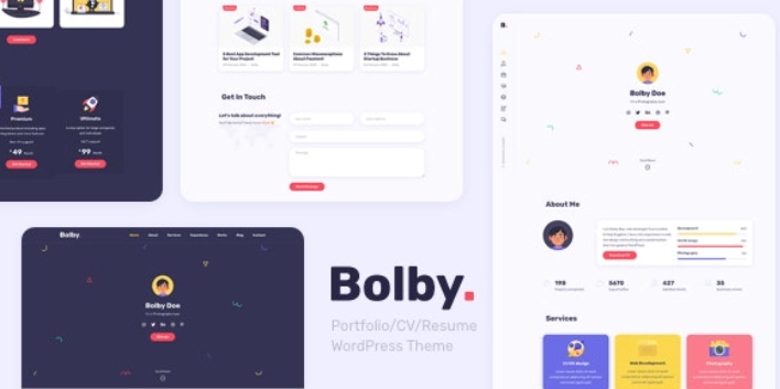Bolby – Portfolio/CV/Resume WordPress Theme