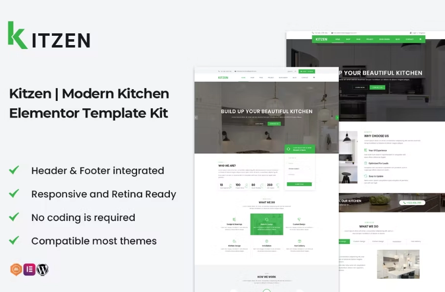 zen | Modern Kitchen Elementor Template Kit