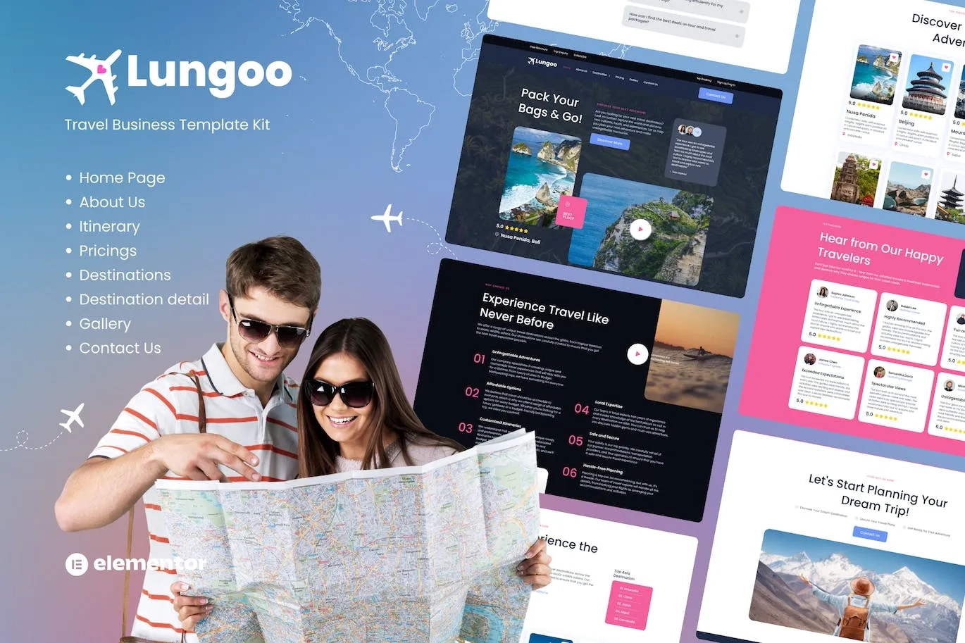 Lungoo – Travel Business Elementor Template