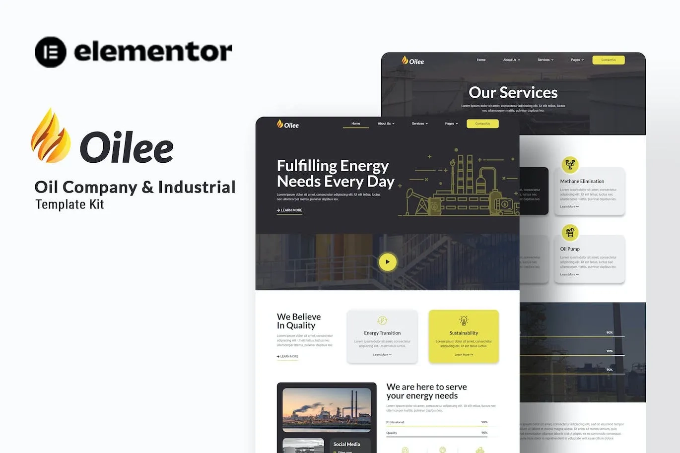 Oilee – Oil Company & Industrial Company Elementor Template