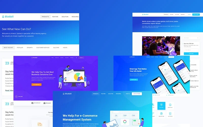 Bluebell – Software, Web App And Startup Tech Company WordPress theme WordPress Theme