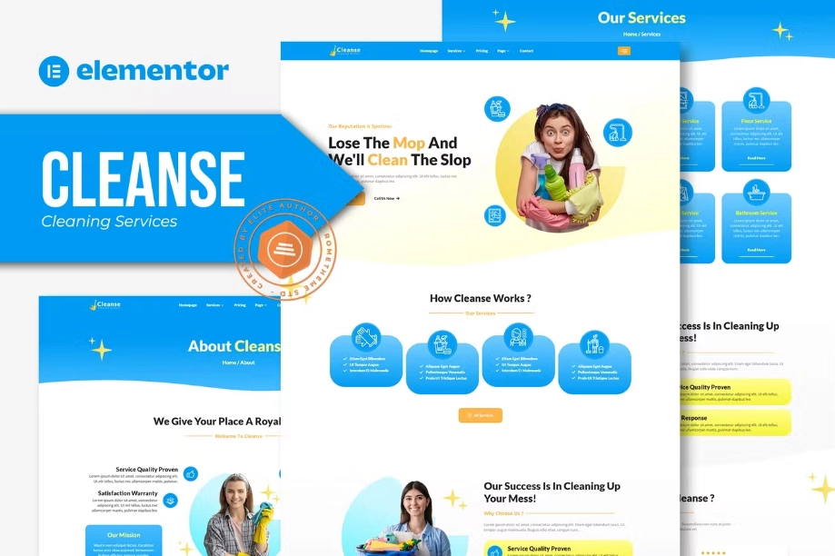 Cleanse – Cleaning Services Elementor Template