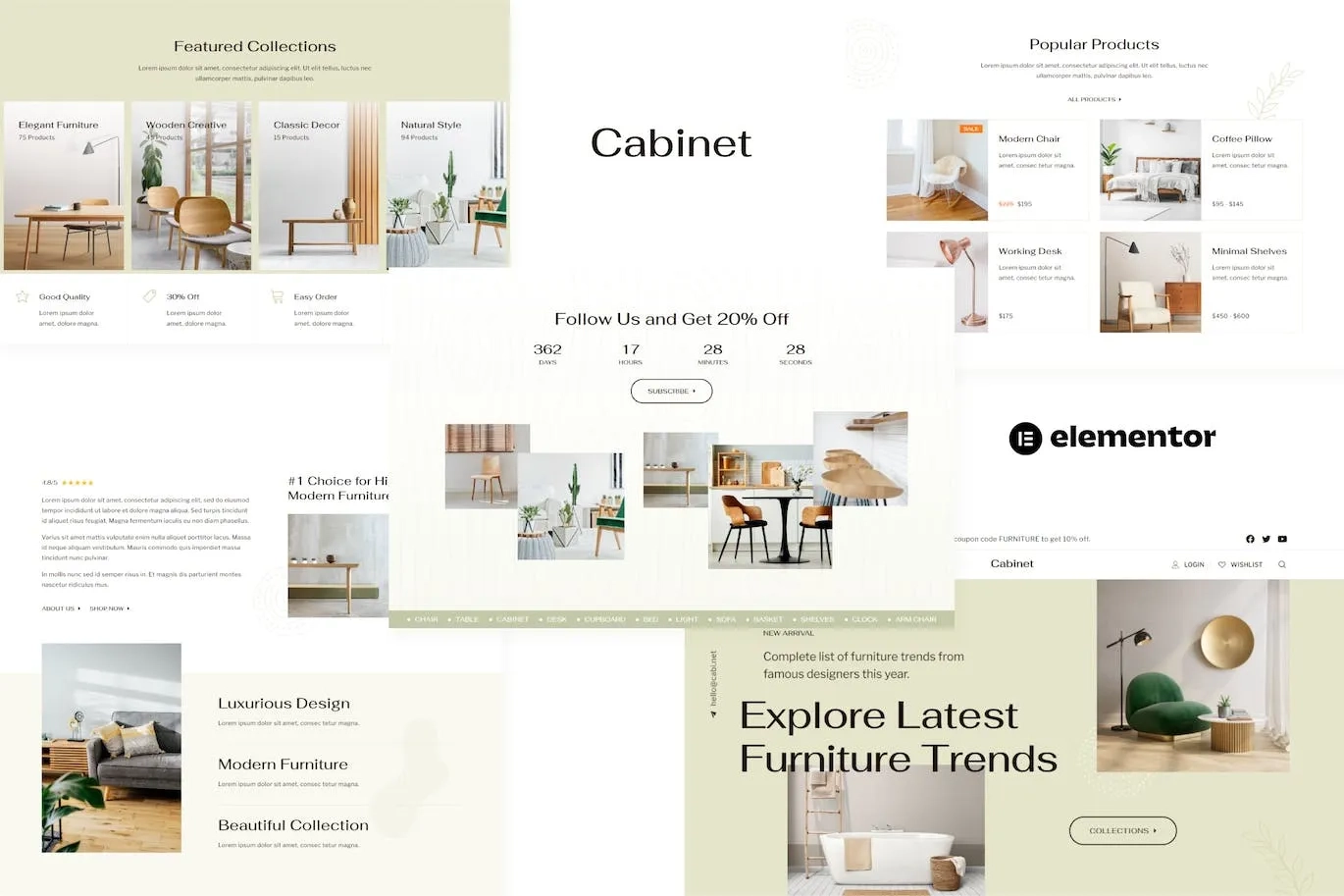 Cabinet – Furniture Store Elementor Template