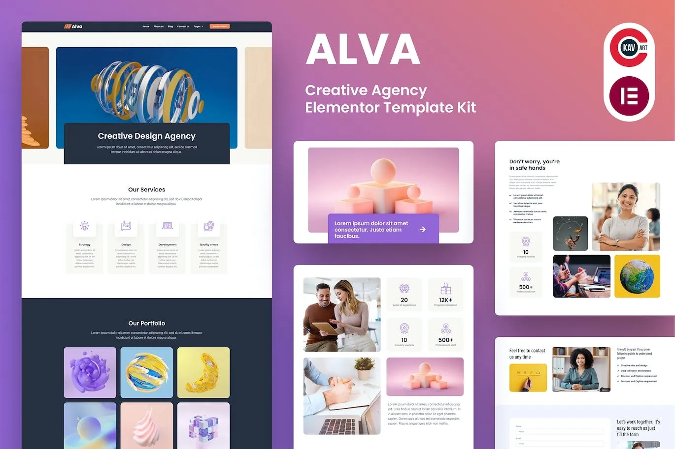 Alva – Creative Agency Elementor Template