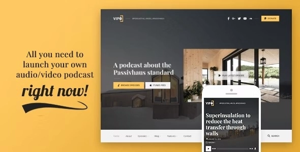 Vipo – Audio / Video Podcast & Vlog WordPress Theme