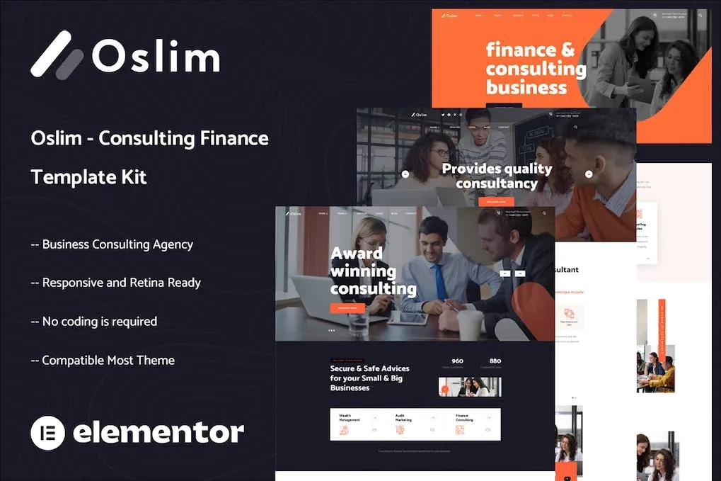 Oslim – Consulting Finance Elementor Template