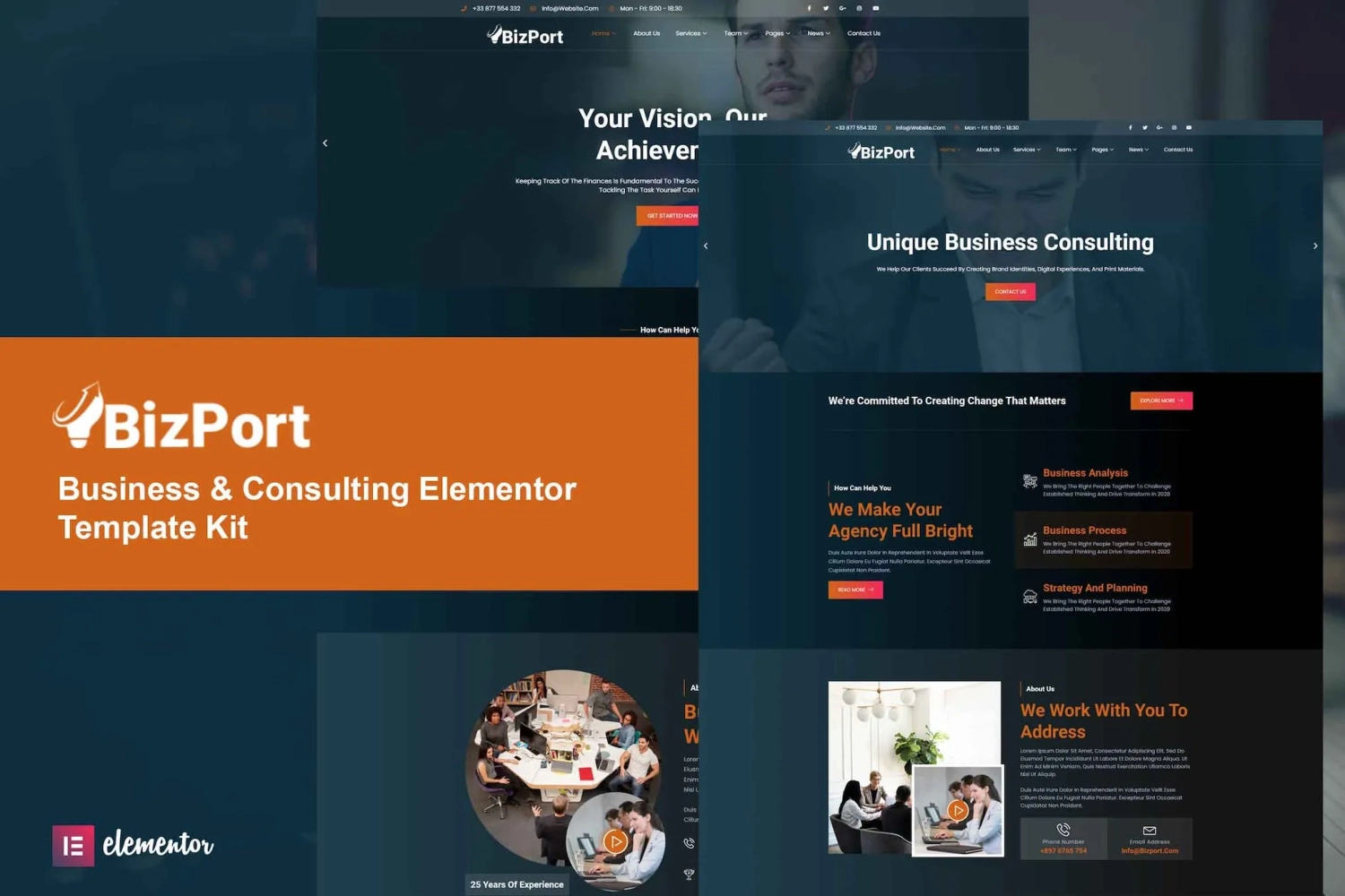 Bizport – Business & Consulting Elementor Template