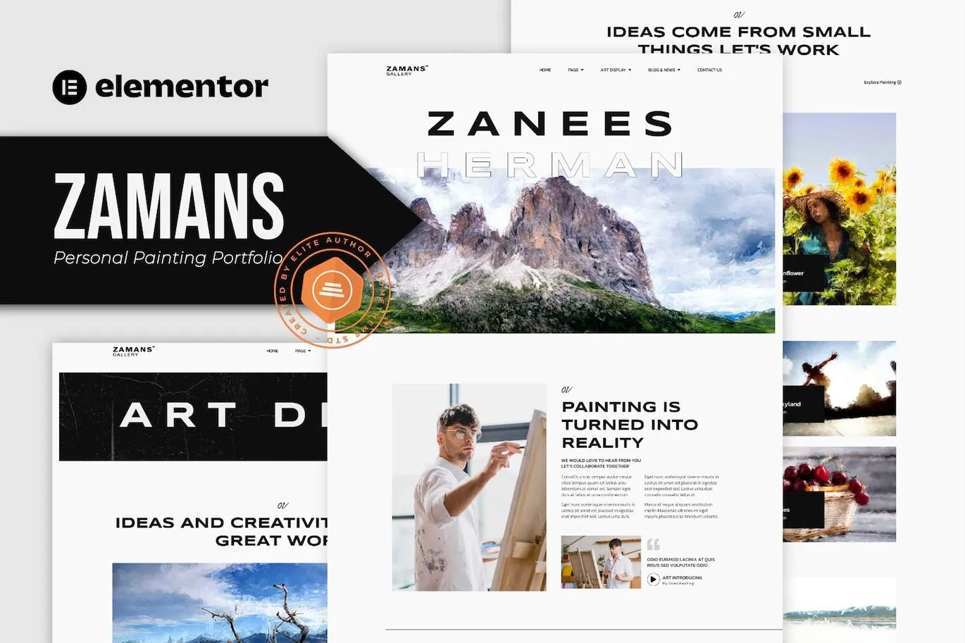 Zamans – Personal Painting Portfolio Elementor Pro Template