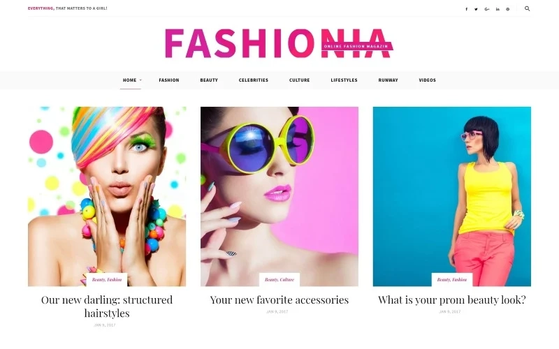 Fashionia – Online Fashion Magazine Responsive WordPress Theme