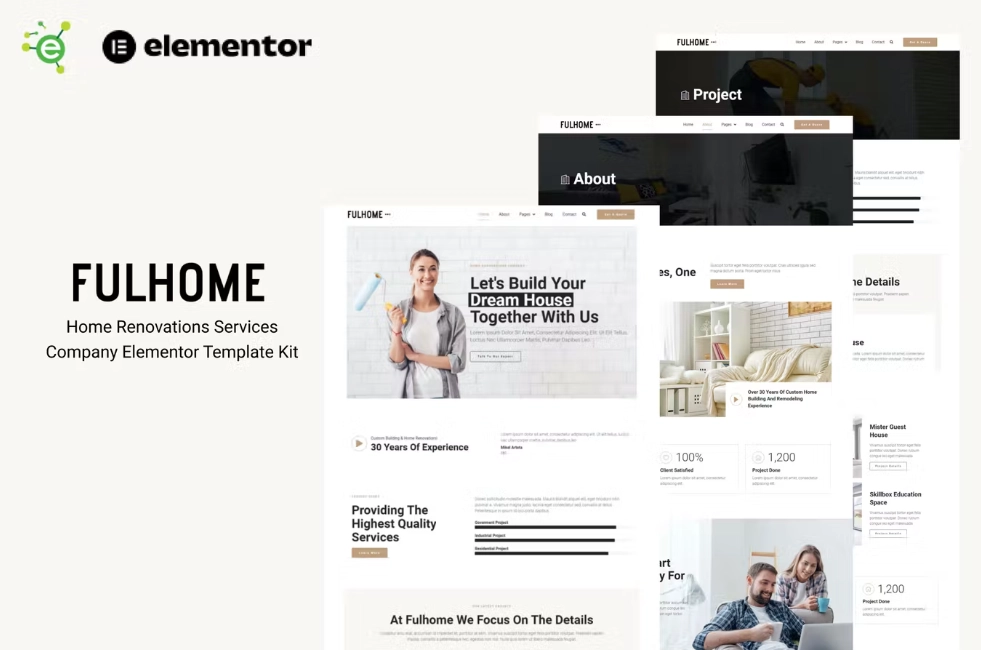 Fulhome – Home Renovations & Repair Company Elementor Pro Template