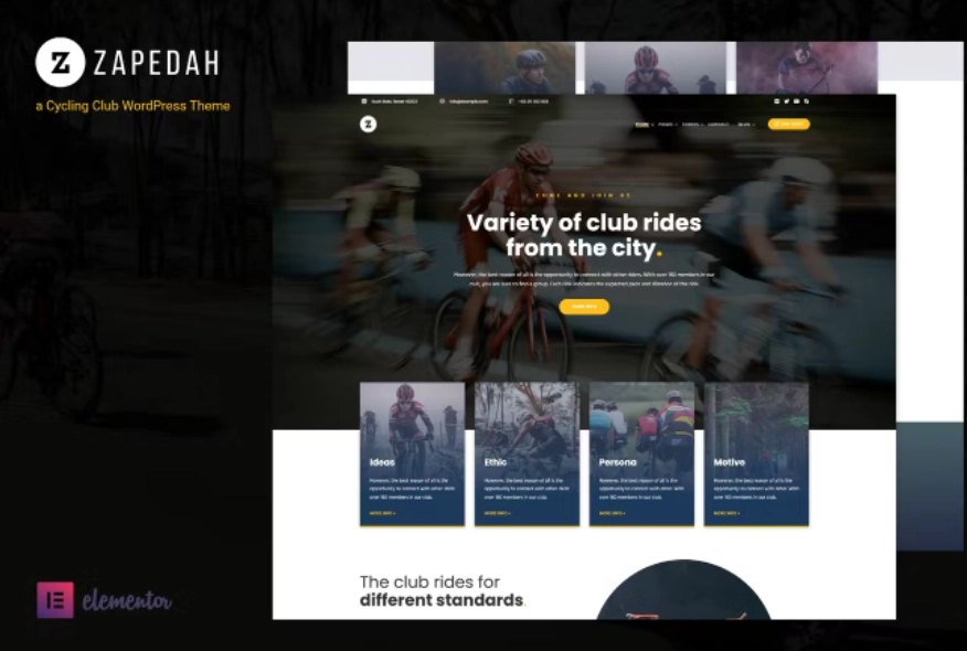 Zapedah – Cycling Club WordPress Theme