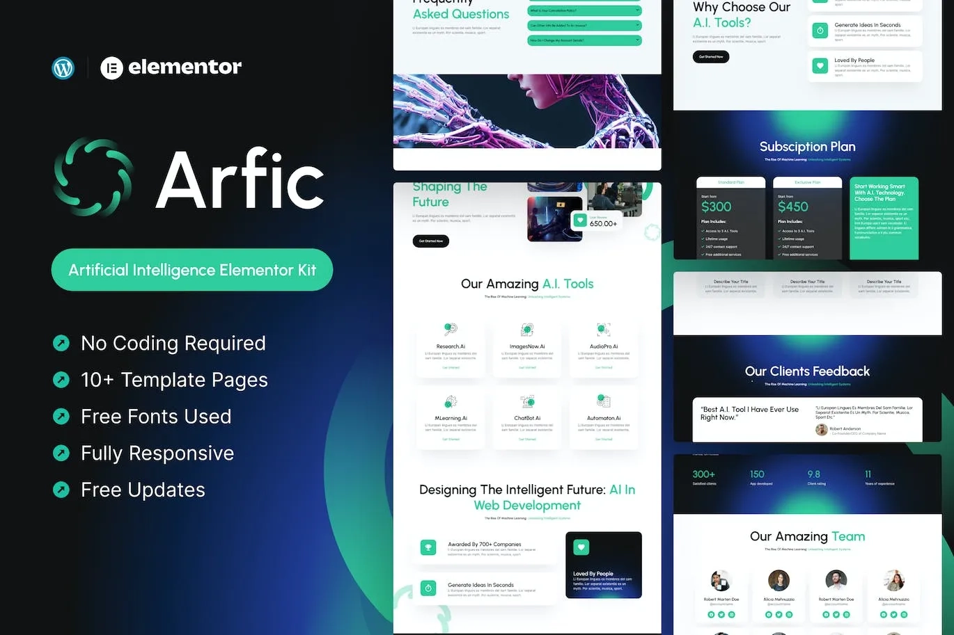 Arfic – Artificial Intelligence Elementor Pro Template