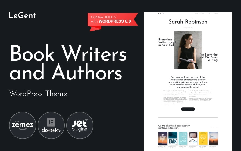 Legend – Responsive Book Writers and Authors WordPress Theme