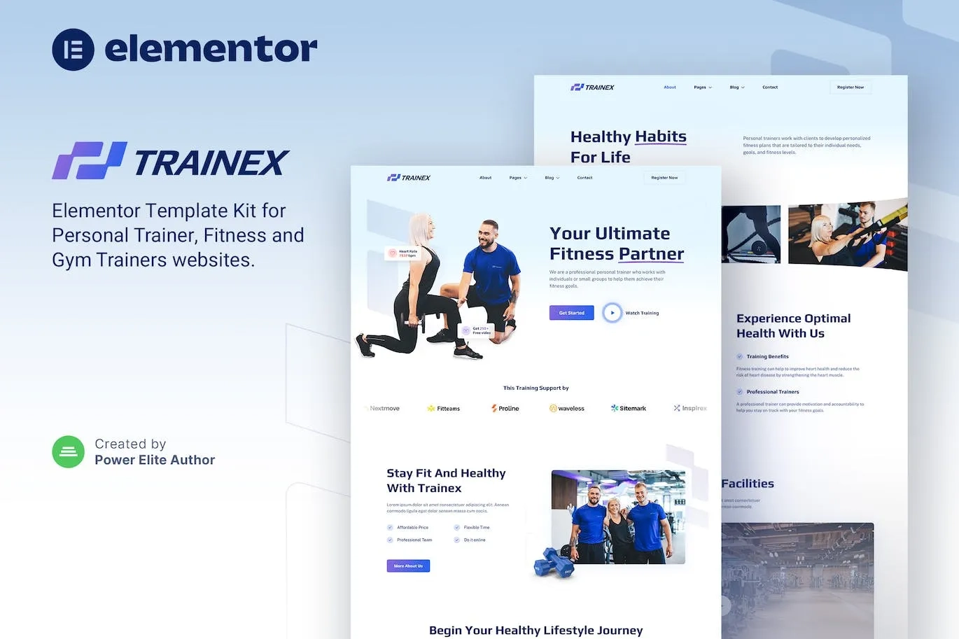 Trainex – Personal Trainer & Fitness Elementor Template