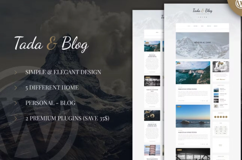 Tada & Blog – Personal Blog WordPress Template