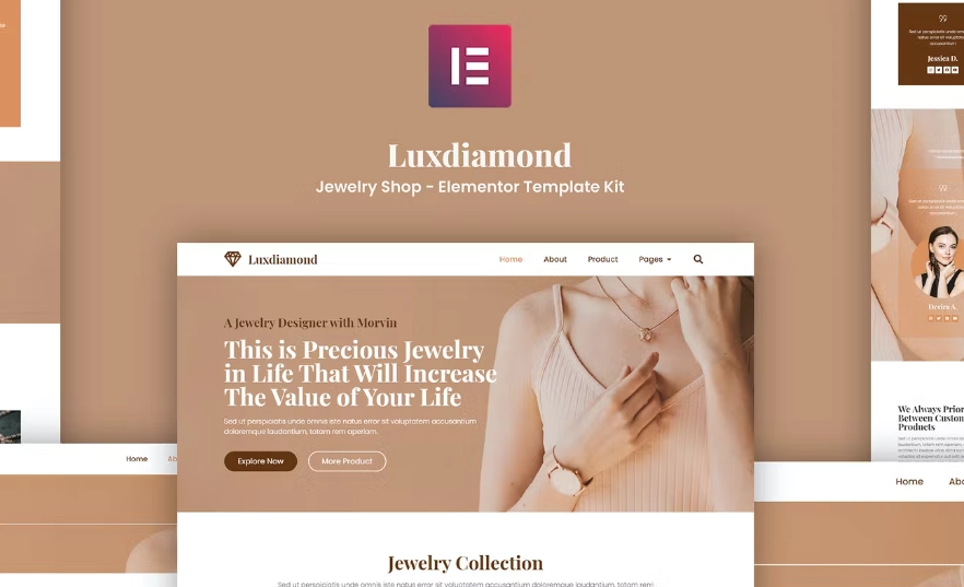 Luxdiamond – Jewelry Shop Elementor Template