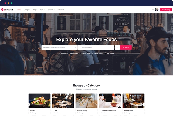 Directorist dRestaurant – Restaurant Directory Theme for WordPress