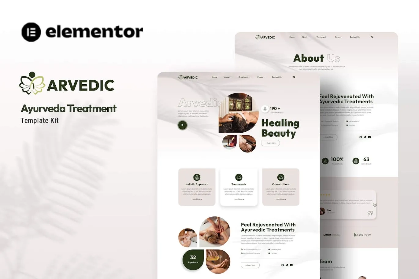 Arvedic – Beauty Treatment Elementor Template