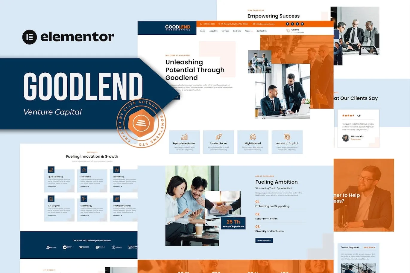 Goodlend – Venture Capital & Investment Elementor Template