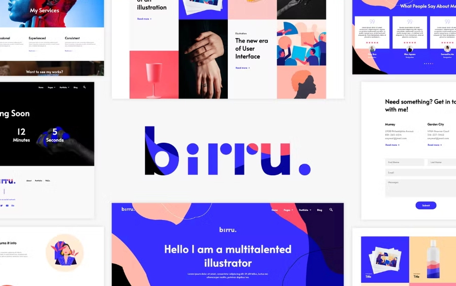 Birru – Simple Portfolio Elementor Template