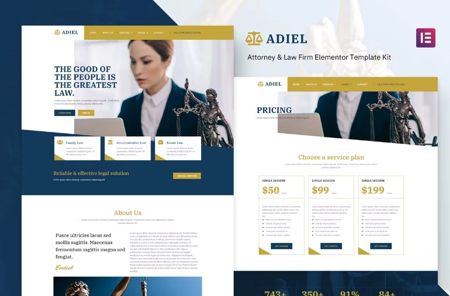 Adiel – Attorney & Law Firm Elementor Template