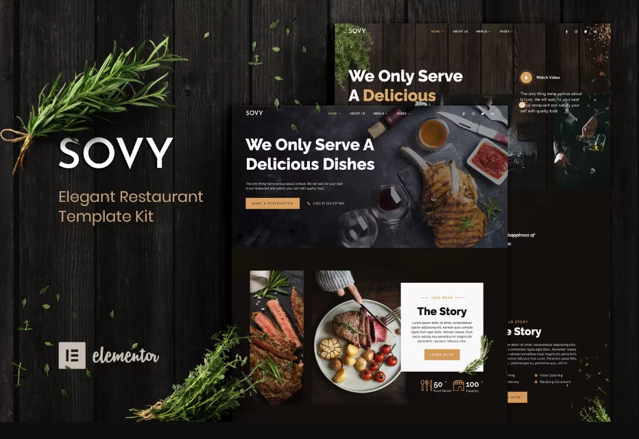 Sovy – Restaurant Elementor Template