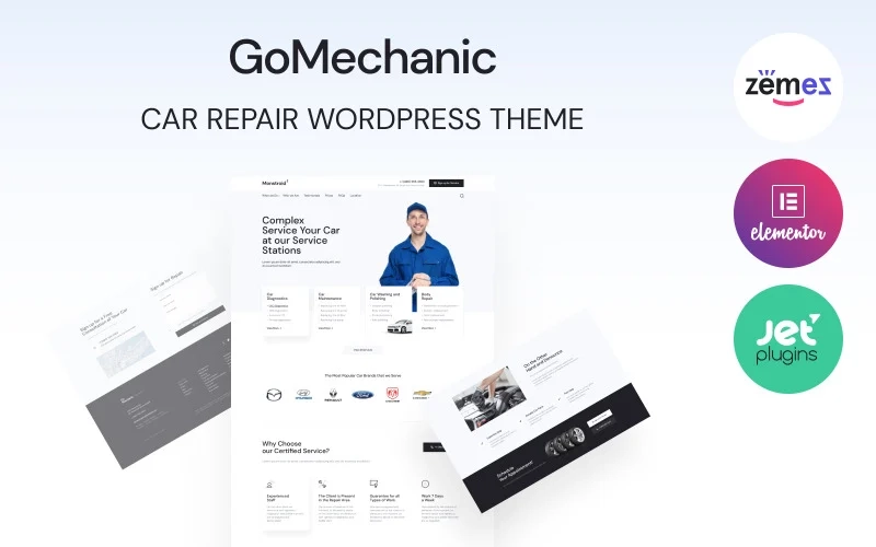 GoMechanic – Car Services and Workshop WordPress theme WordPress Theme