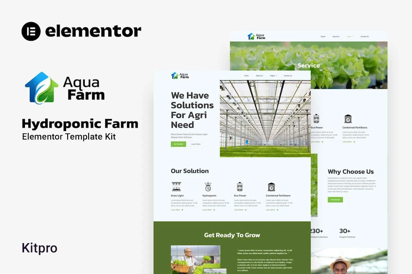 Aquafarm – Hydroponic Farm Elementor Template