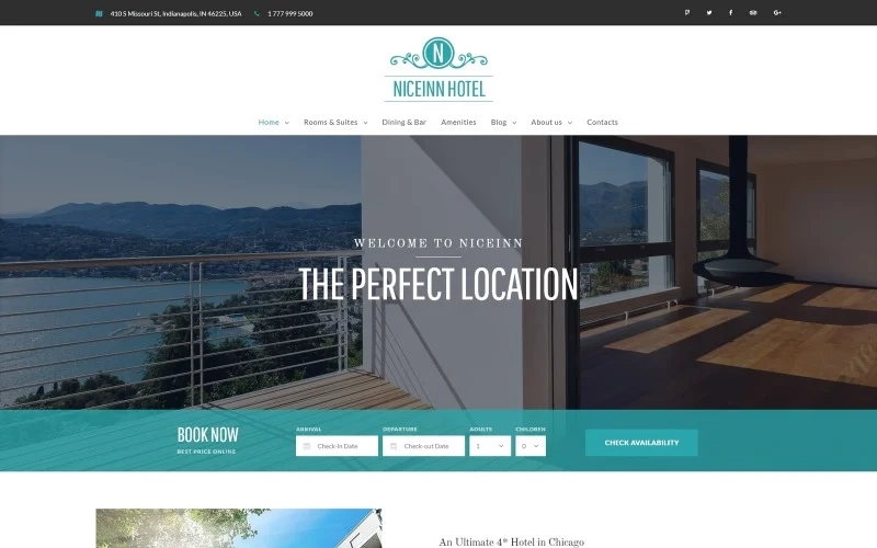 NiceInn – Small Hotel Responsive WordPress Theme