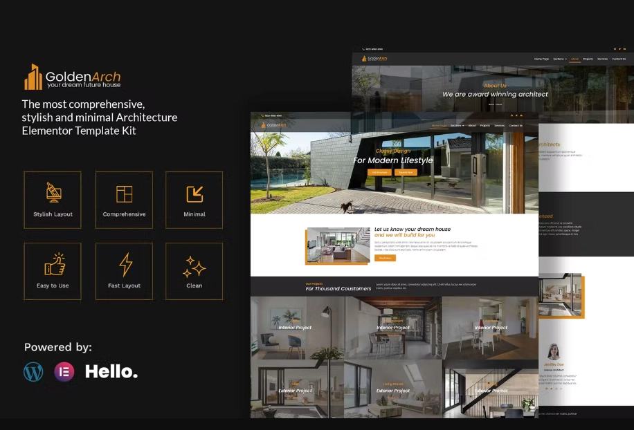 GoldenArch – Real Estate Elementor Template