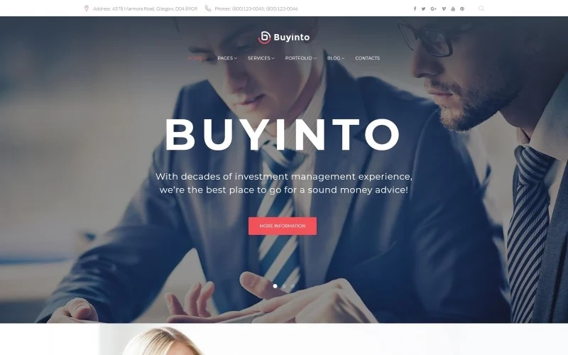 Buyinto – Business Investment & Management WordPress Theme