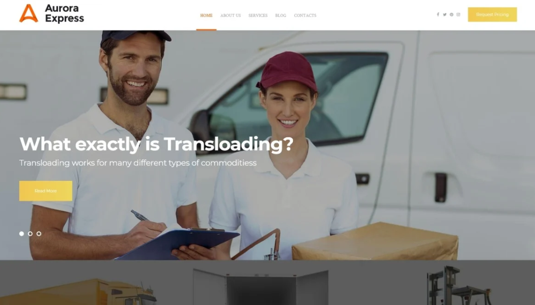 AuroraExpress – Transportation Company Responsive WordPress Theme