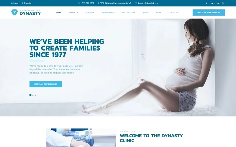 Dynasty – Reproduction Clinic Responsive WordPress Theme